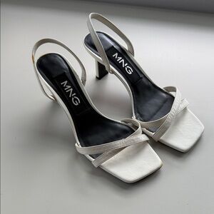Mango Ivory Strappy Heels